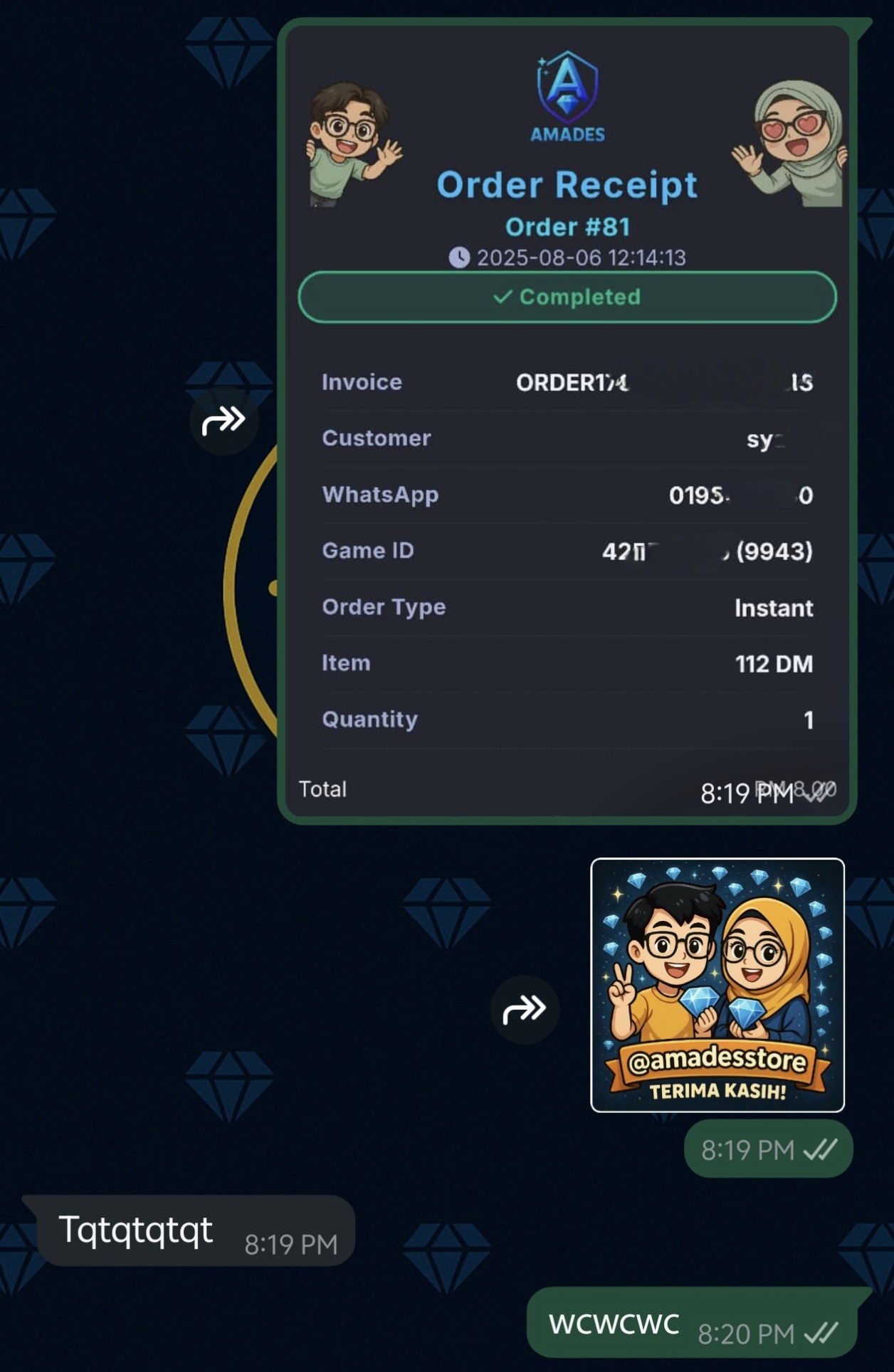 Topup Diamond Mlbb berjaya!