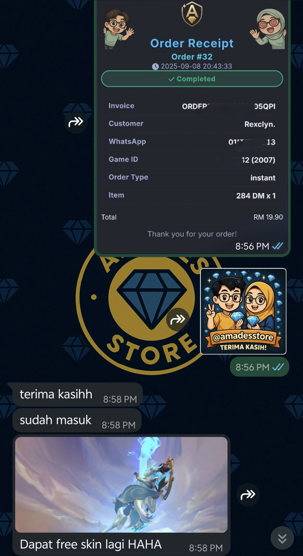 Topup Diamond Mlbb berjaya!