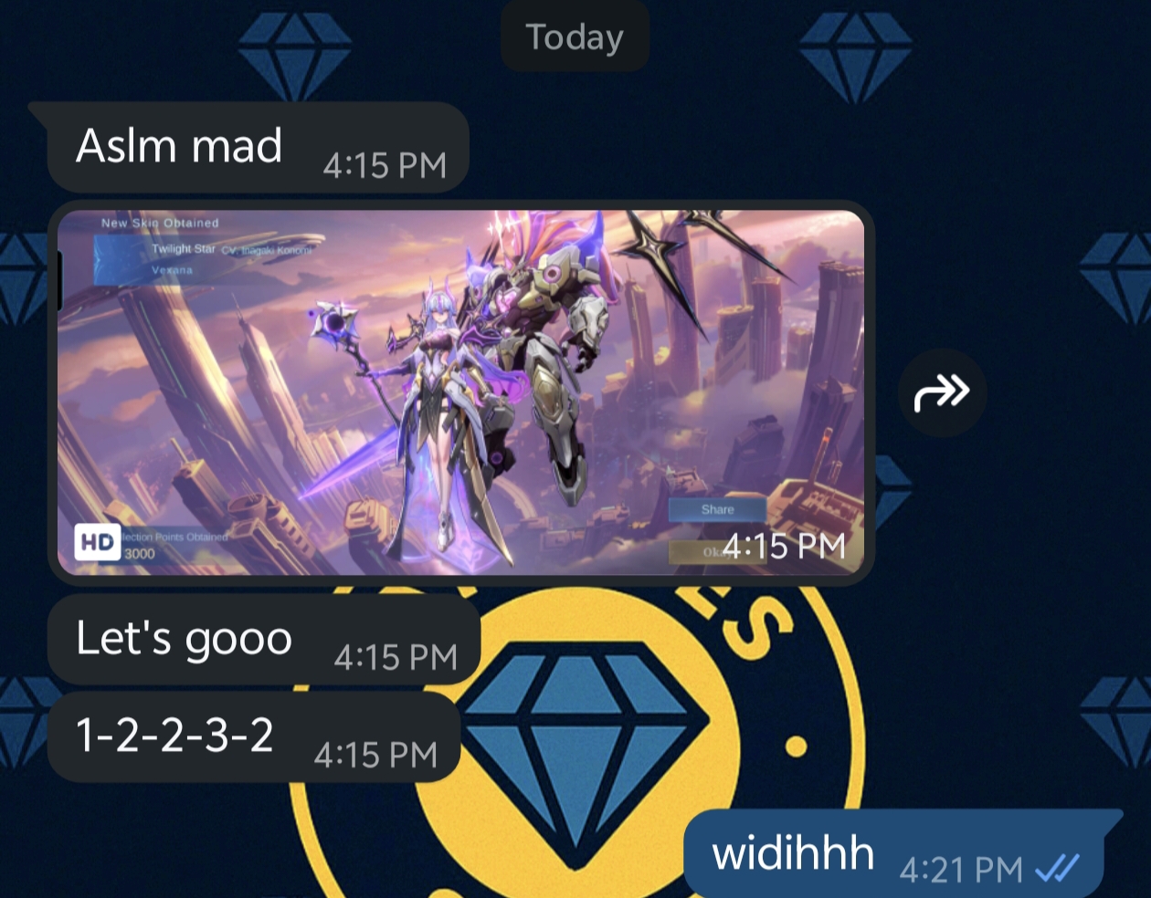 Topup Diamond MLBB wangi!